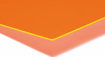 Støpt akrylplate med lysende kant, Fluorescerende oransje, 750mm x 1000mm x 3,0mm